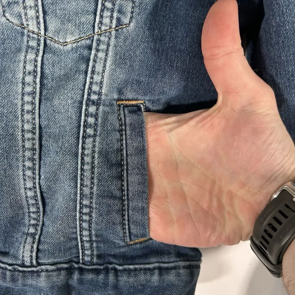 Gap Jean Jacket Girls Kids Medium Medium Wash Denim Snap Pockets Long Sleeve